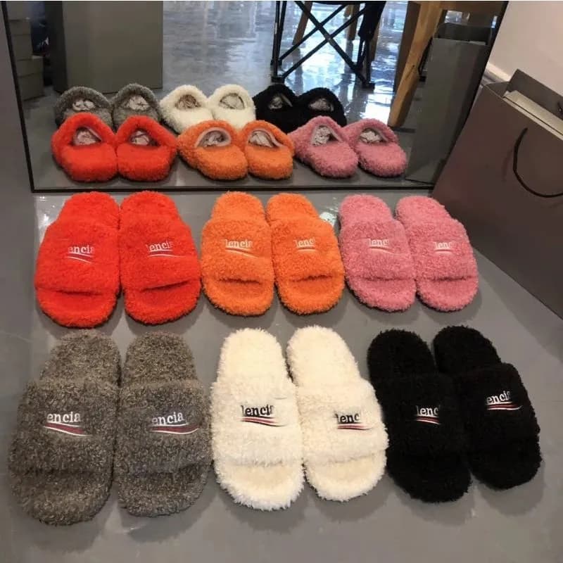Paris fur slippers for women s casual outer wear autumn and winter new style b s embroidered letters family s one word couple s fur slippers 31 - OrientDig Spreadsheet