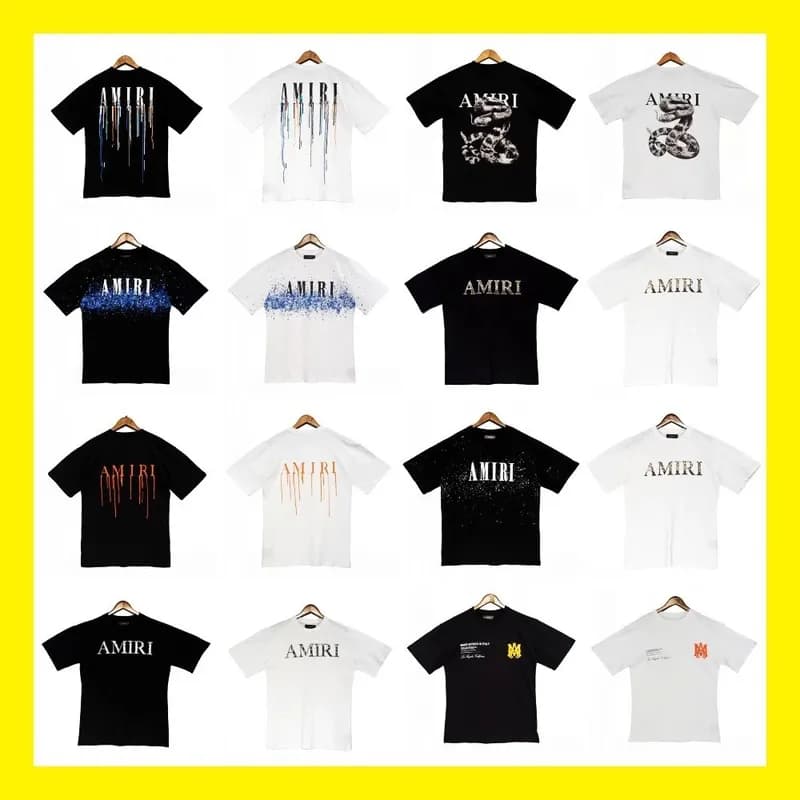 Cross border wholesale splash ink flowing paint camouflage starry sky graffiti letters short sleeved high street couple T shirt iri 24 - OrientDig Spreadsheet