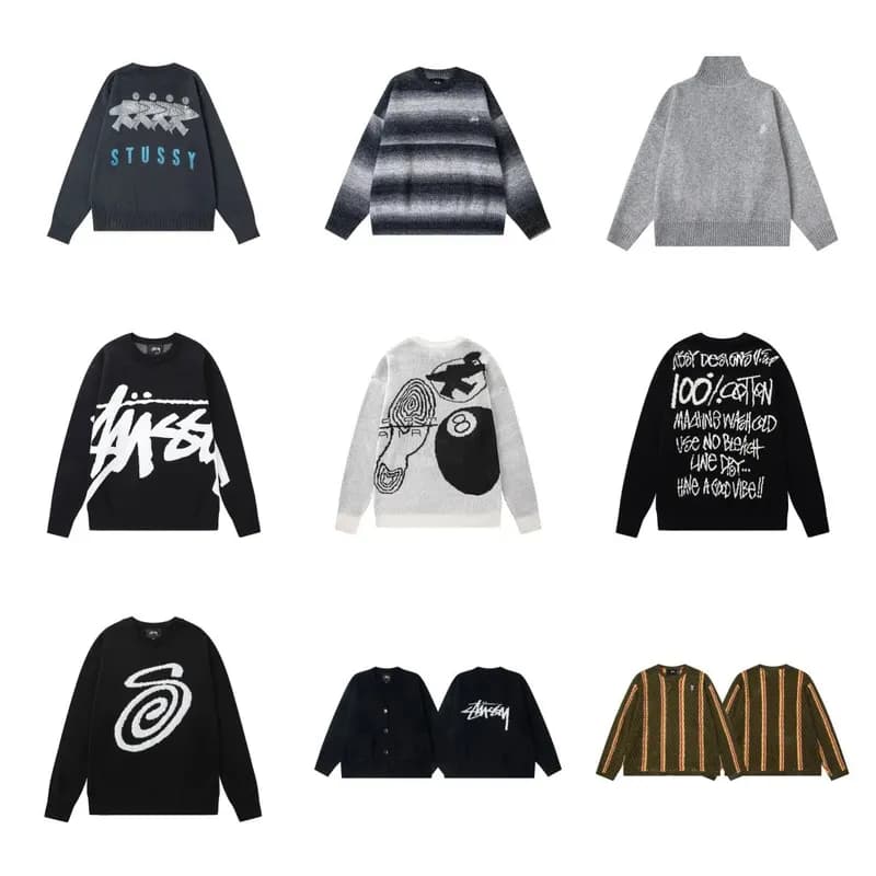 Stu Big Logo Loose Pullover Round Neck Hand Knitted Loose Profile Knitted American Style 40 - OrientDig Spreadsheet