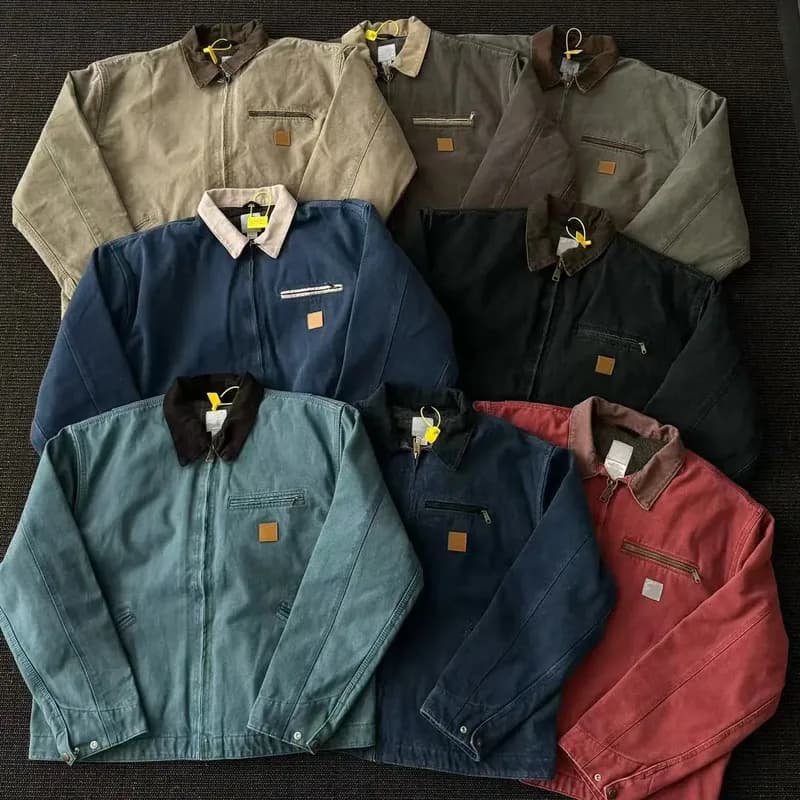 Heavy J97 American heavy washed autumn short wide version Detroit jacket work zipper cleanfit jacket 35 - OrientDig Spreadsheet