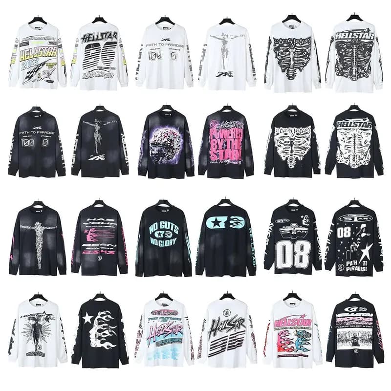 Cross border 2024 Hellstar TShirt Autumn Fashionable High Street Loose Long Sleeve T shirt for Men and Women 96 - OrientDig Spreadsheet