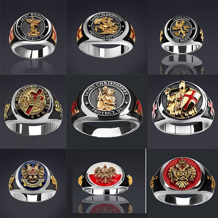 Chenrui sells gold jewelry across borders. Freemasonry logo retro trendy men's oil drop ring. Factory direct supply - OrientDig Spreadsheet