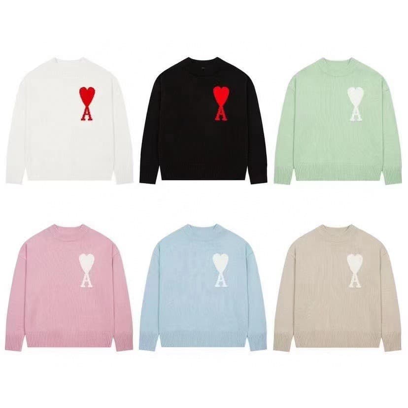 2024 Spring and Autumn New Style Unisex Sweater Jacquard Love Embroidery Round Neck Loose Casual Pullover Knitted Sweater - OrientDig Spreadsheet