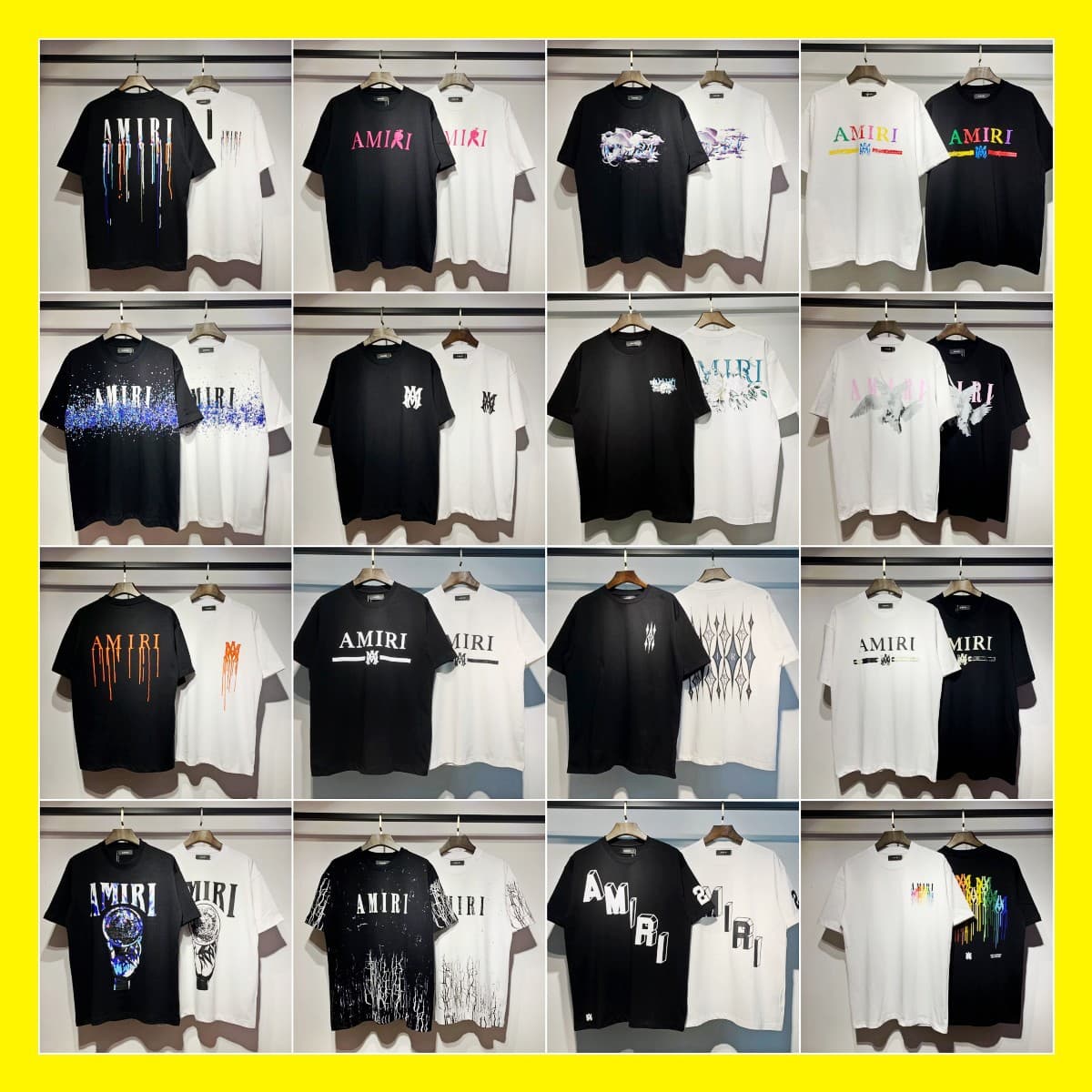 260g am peace dove flow paint graffiti letters starry sky classic logo print short sleeved couple T shirt iri - OrientDig Spreadsheet