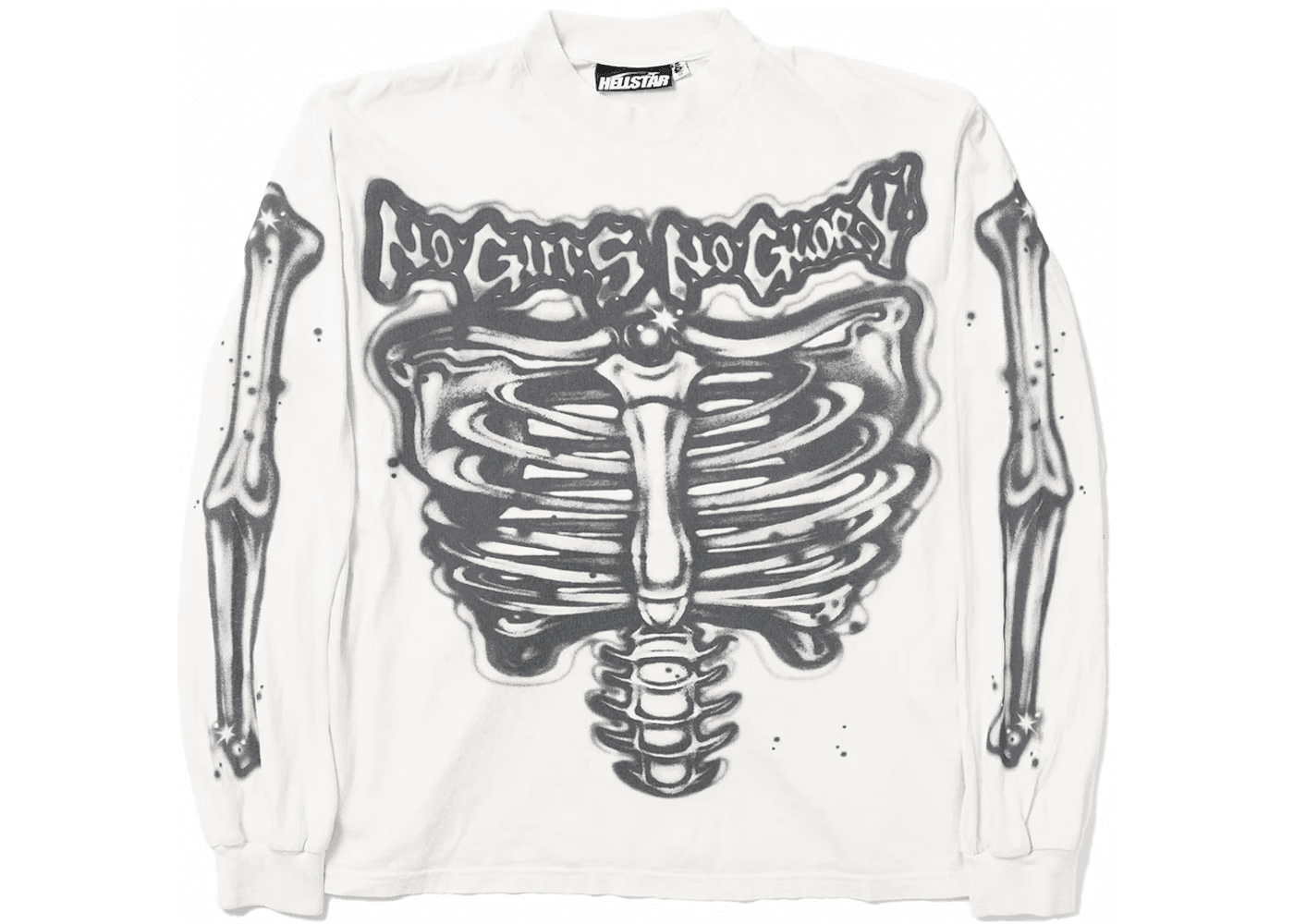 Hellstar Airbrushed Bones Longsleeve White - OrientDig Spreadsheet