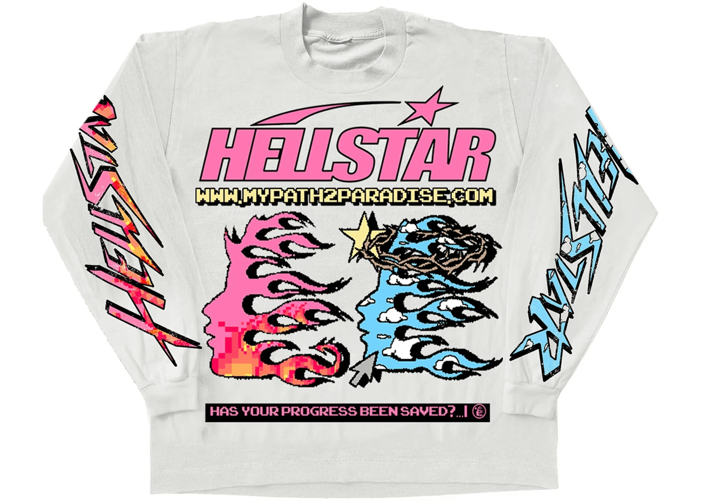 Hellstar Pixel L/S Tee White - OrientDig Spreadsheet