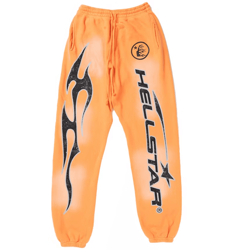 Hellstar Fire Orange Closed Elastic Bottom Sweatpants Orange Dye - OrientDig Spreadsheet