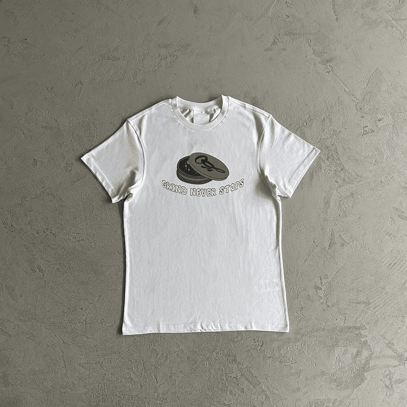 Syna grinder tee white - OrientDig Spreadsheet