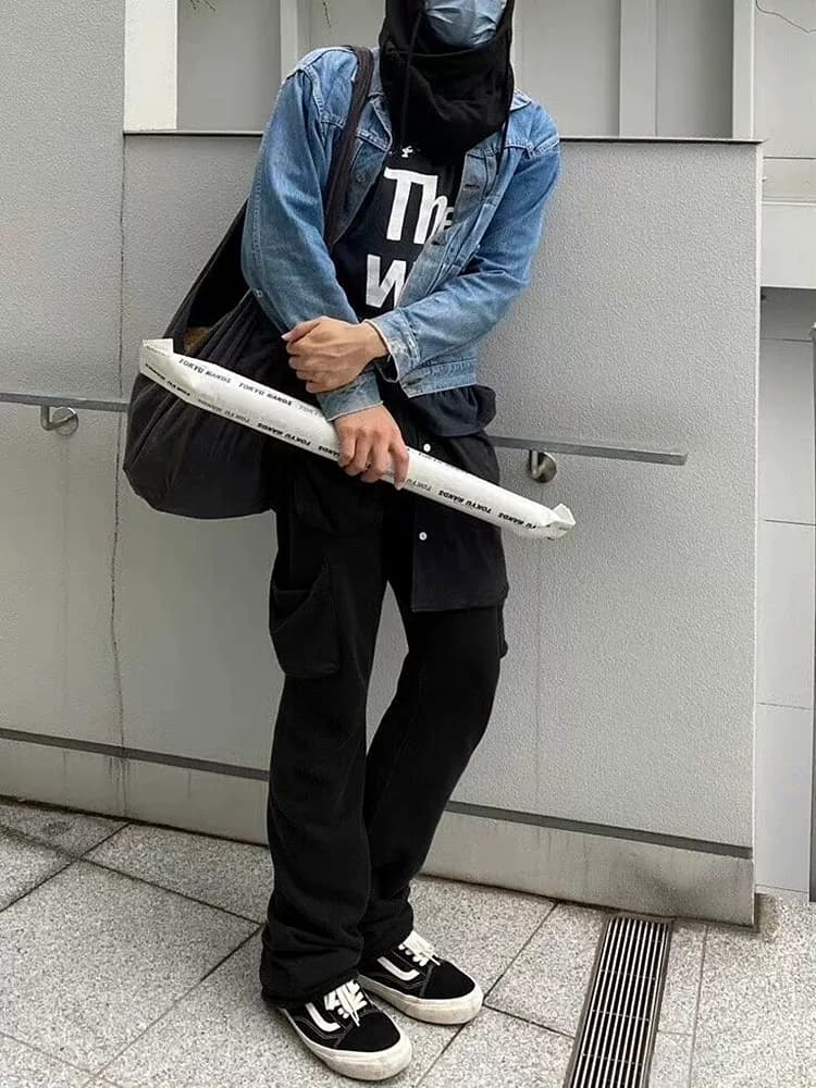 CRSC NUMBER NINE Six pocket Multi pocket Archive Flared Loose Casual Sports Pants Sweatpants - OrientDig Spreadsheet