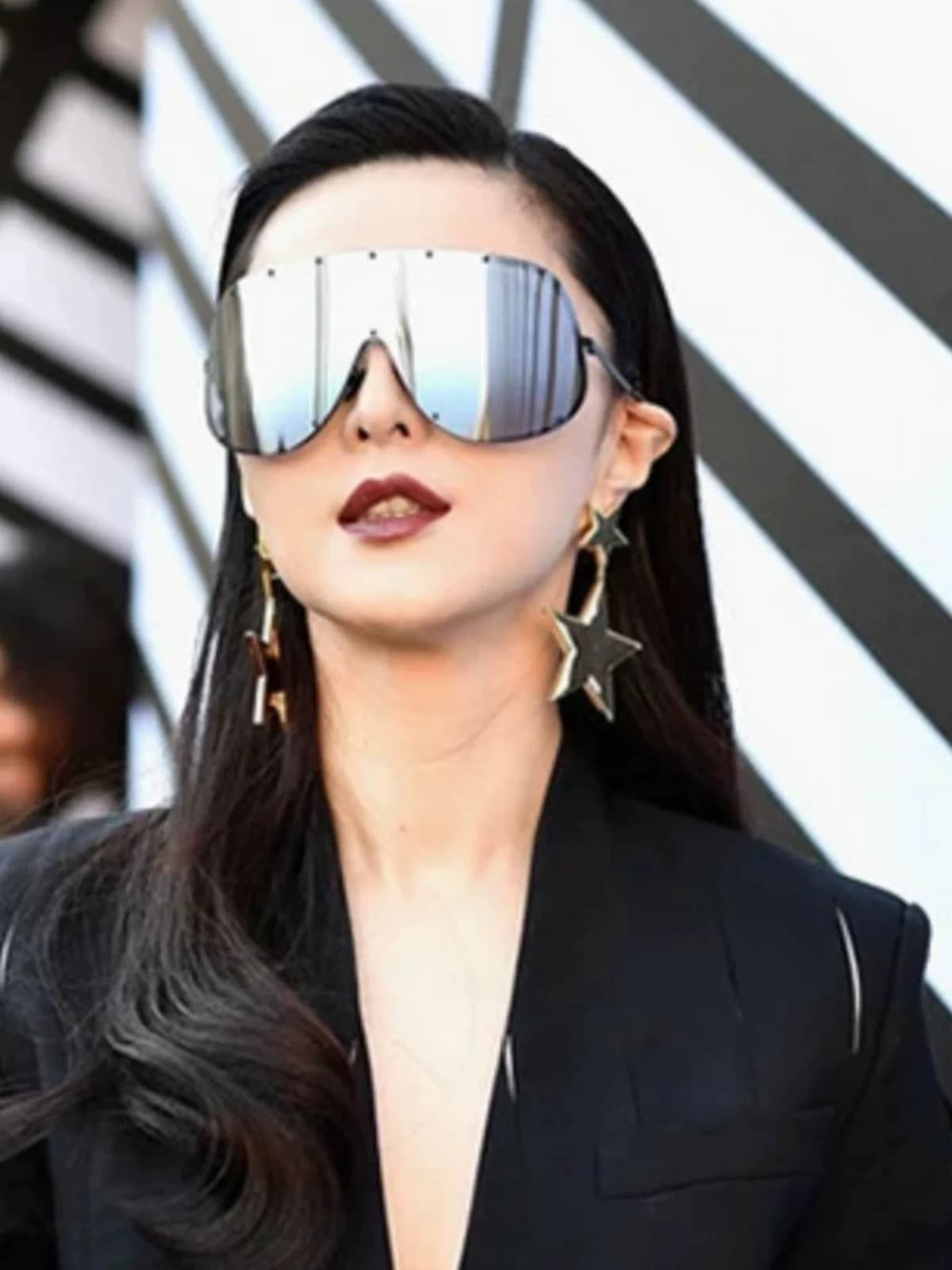 Fan Bingbing's same polarized sunglasses, oversized frame, integrated lenses, celebrity style sunglasses, driving one-piece windproof glasses - OrientDig Spreadsheet