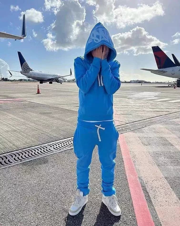 Drill Syna World Tracksuit American hip-hop hooded plus velvet sweatshirt men's trendy sports suit - OrientDig Spreadsheet