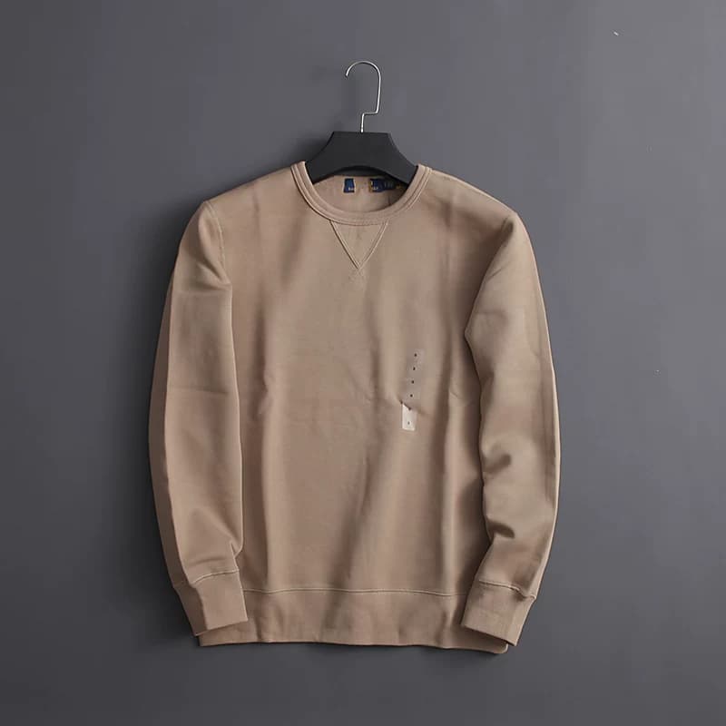 European and American classic solid color basic double-sided cloth retro heavy industry simple round neck sweater - OrientDig Spreadsheet