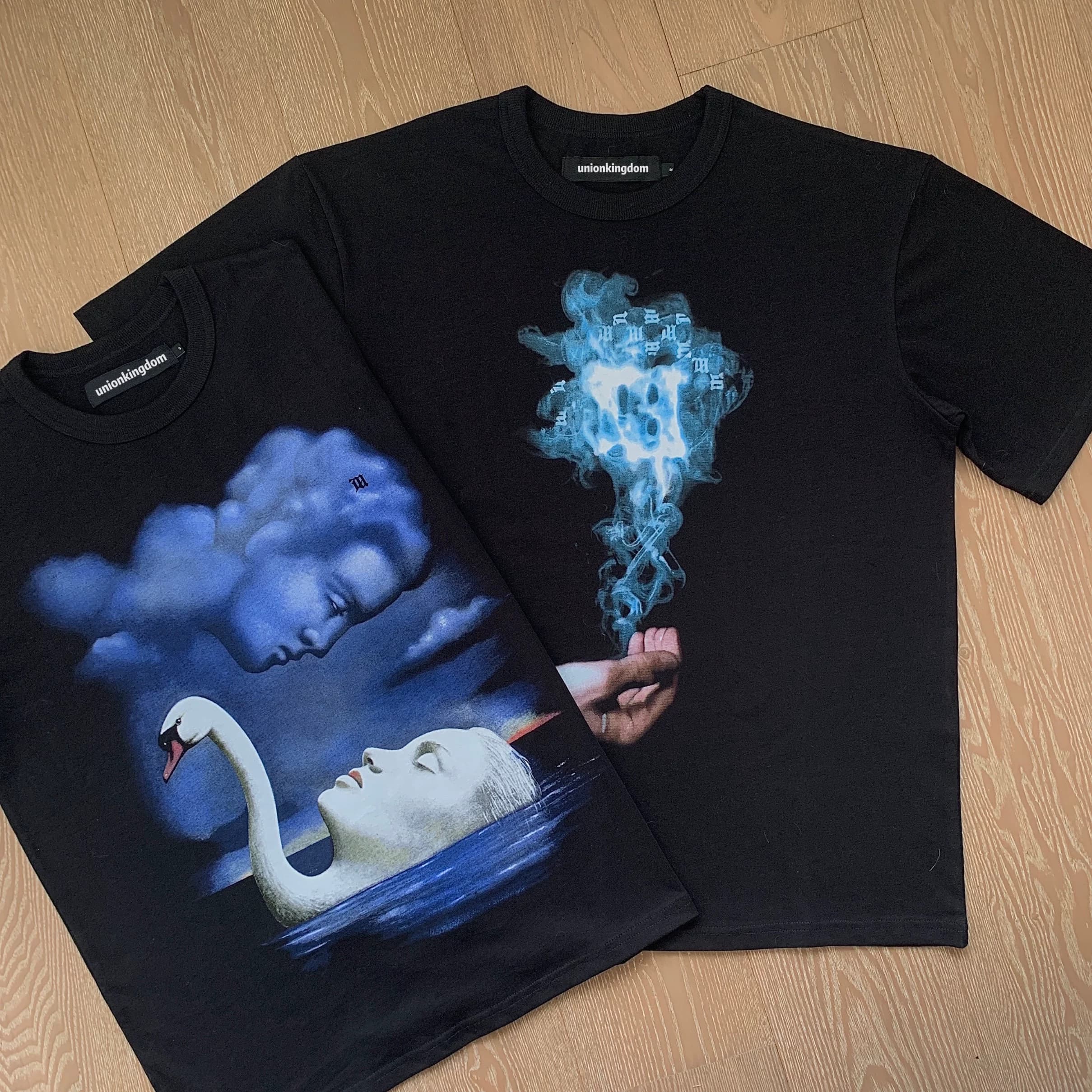 Msbhv The Lady of the Lake And Smoke Tulum Tee swan and palm short sleeves - OrientDig Spreadsheet