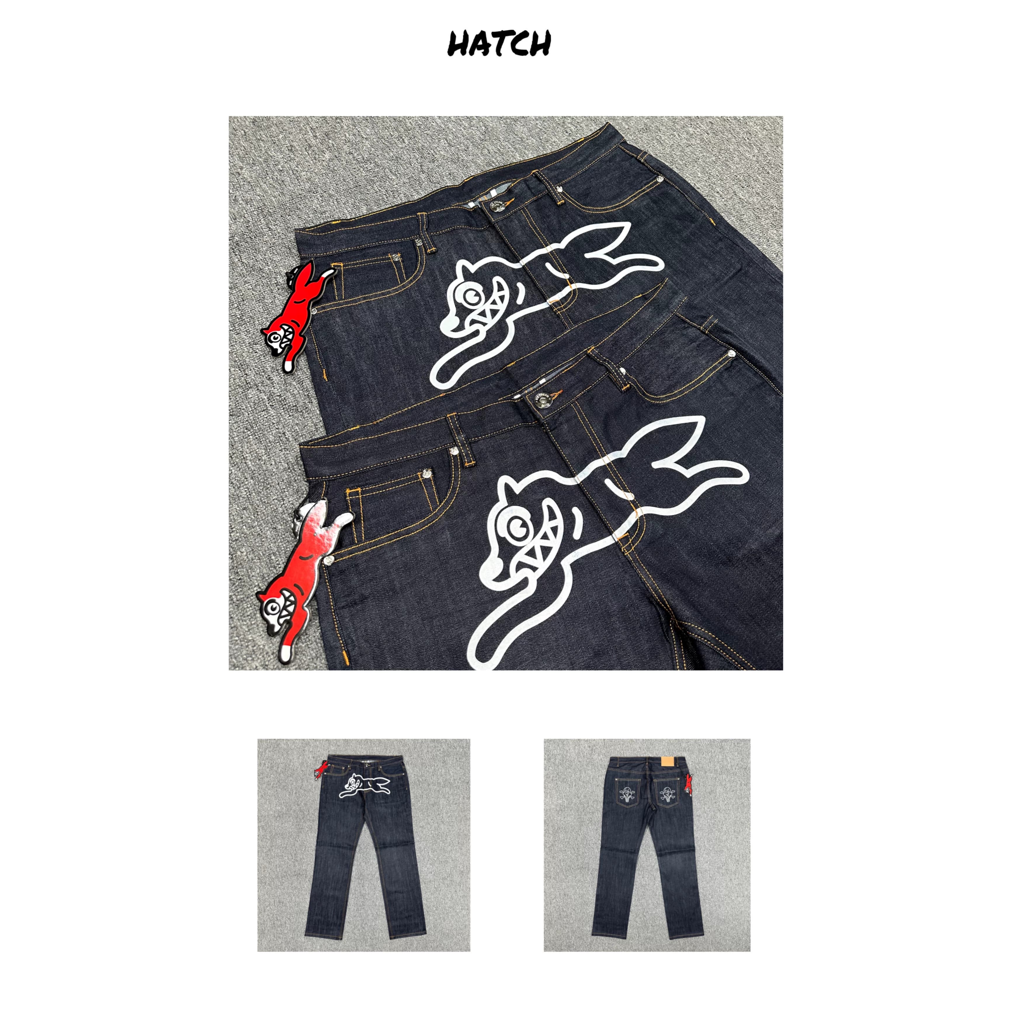 OEM follow up BBC Flying Dog Jeans Hip Hop American Trendy Washed Straight Loose Jeans - OrientDig Spreadsheet