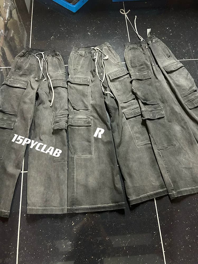 Original version RO main line 23SSBela Cargo heavy industry dirty wash smoke gray mop Cargo jeans - OrientDig Spreadsheet