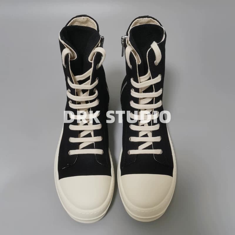 D's homemade 19ssRO sub-line black and white canvas high-top shoes milky bottom double-line men and women couple shoes dark trendy shoes - OrientDig Spreadsheet