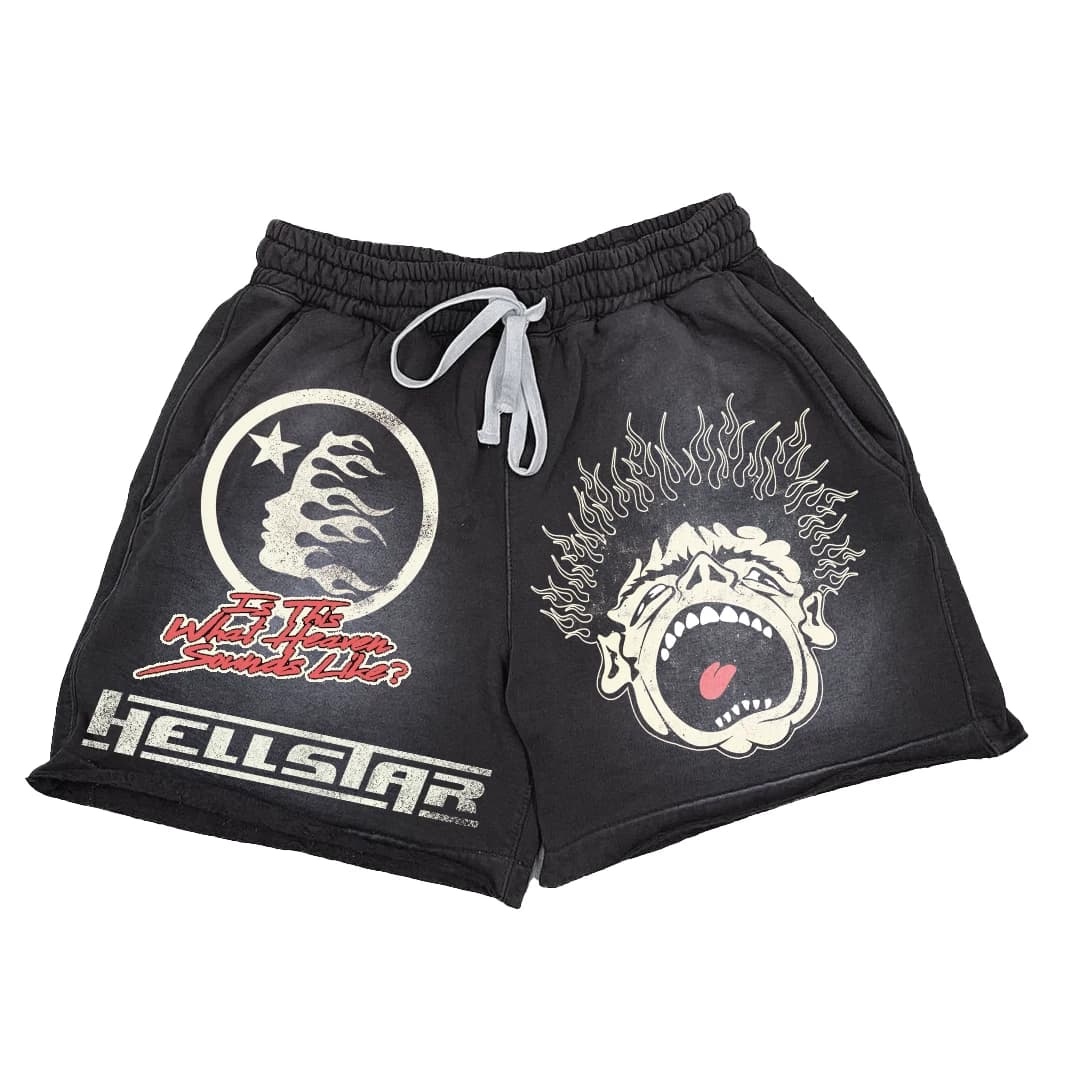Hellstar Studios shorts ins same style European and American fashion brand casual Sports men's and women's washed shorts - OrientDig Spreadsheet