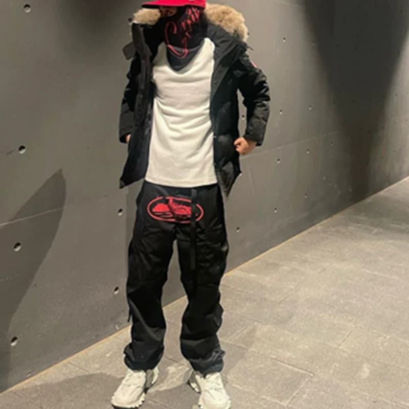 corteiz American multi-pocket cruise print overalls men's trendy street loose straight casual long pants - OrientDig Spreadsheet