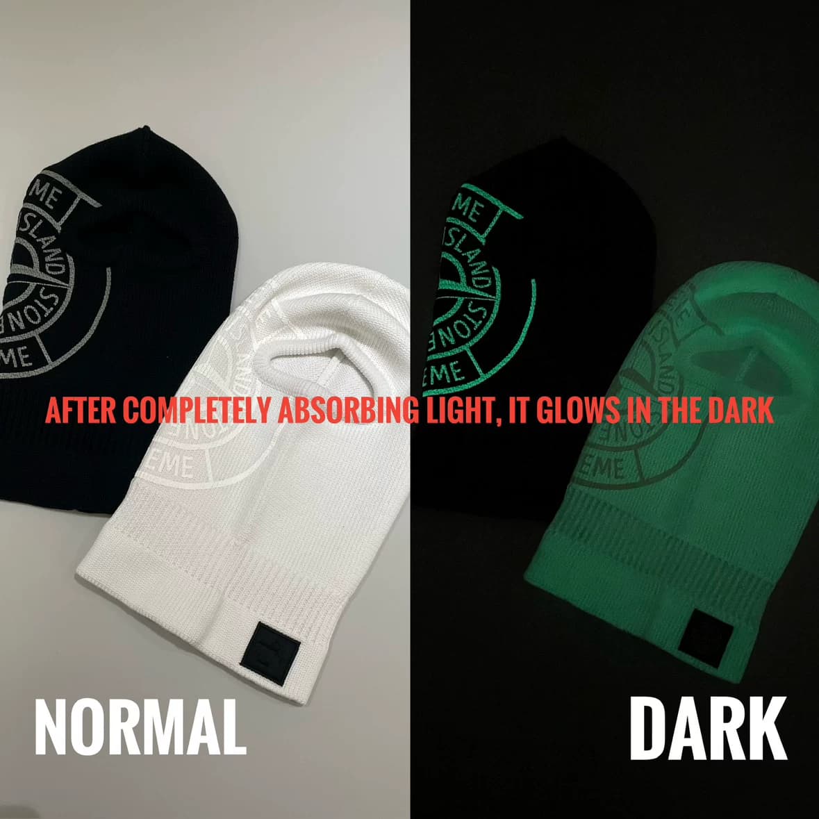 N01SA GLOW PRINT Knit Balaclava luminous ski mask pullover knitted wool headband - OrientDig Spreadsheet