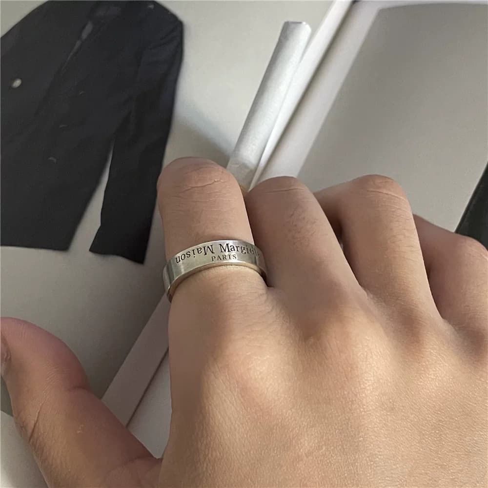 Margiela style inverted letters Margiela ring original ins ring fashion high street couple ring - OrientDig Spreadsheet