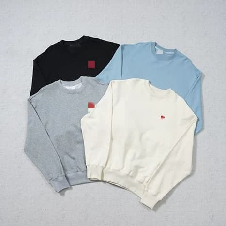 AM sweatshirt round collar classic small red heart A - OrientDig Spreadsheet