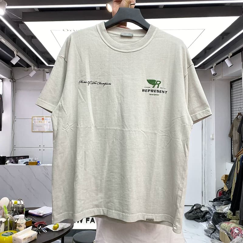 REPRESENT MAN embroidered small letters high street washed old retro loose hip-hop men and women short-sleeved T-shirt summer - OrientDig Spreadsheet