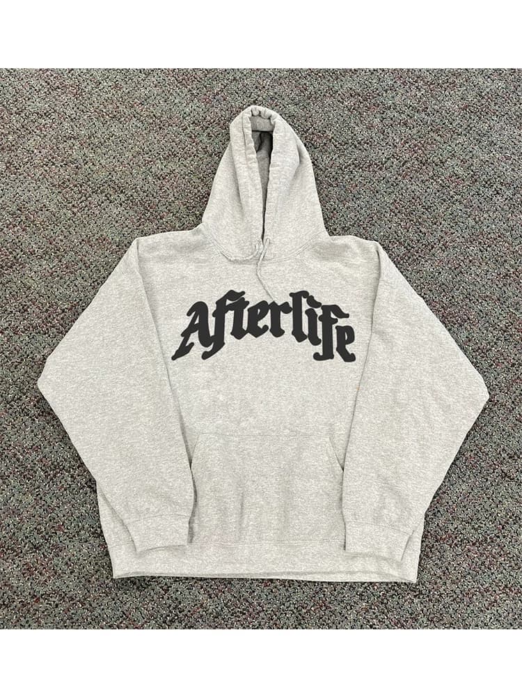 Angel letter print heavy hooded sweatshirt American retro street West Coast lazy style men and women couple tops - OrientDig Spreadsheet