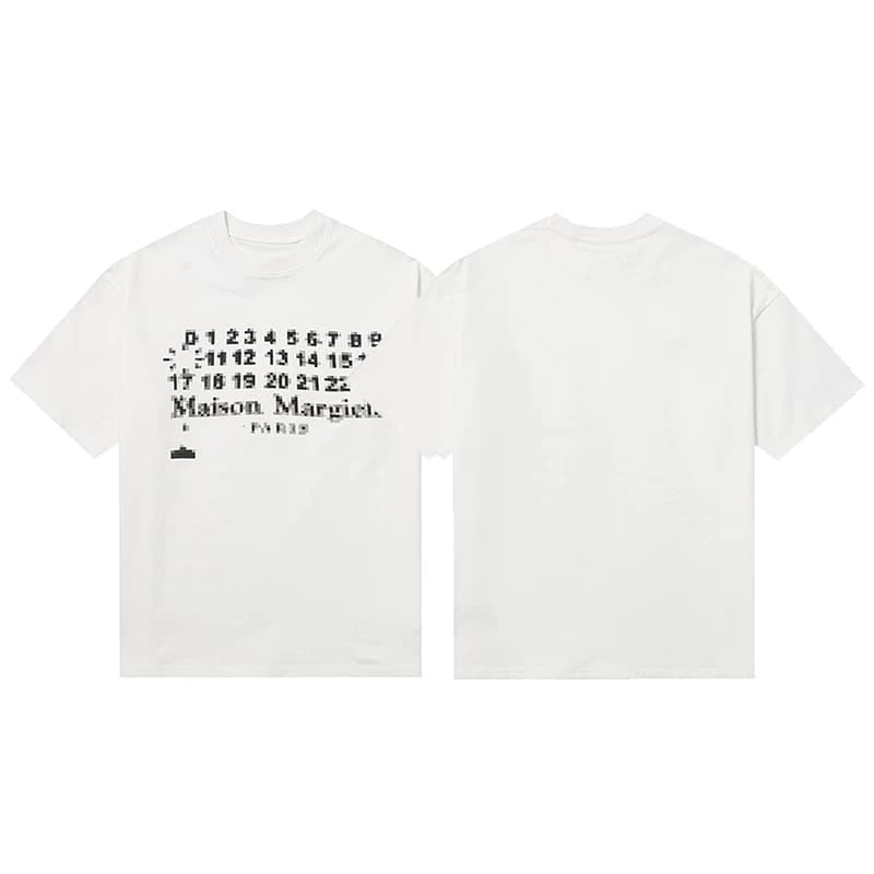 VLONE FOG Margiela style T-shirt Magila short sleeve MM6 inverted logo digital garbled men and women - OrientDig Spreadsheet
