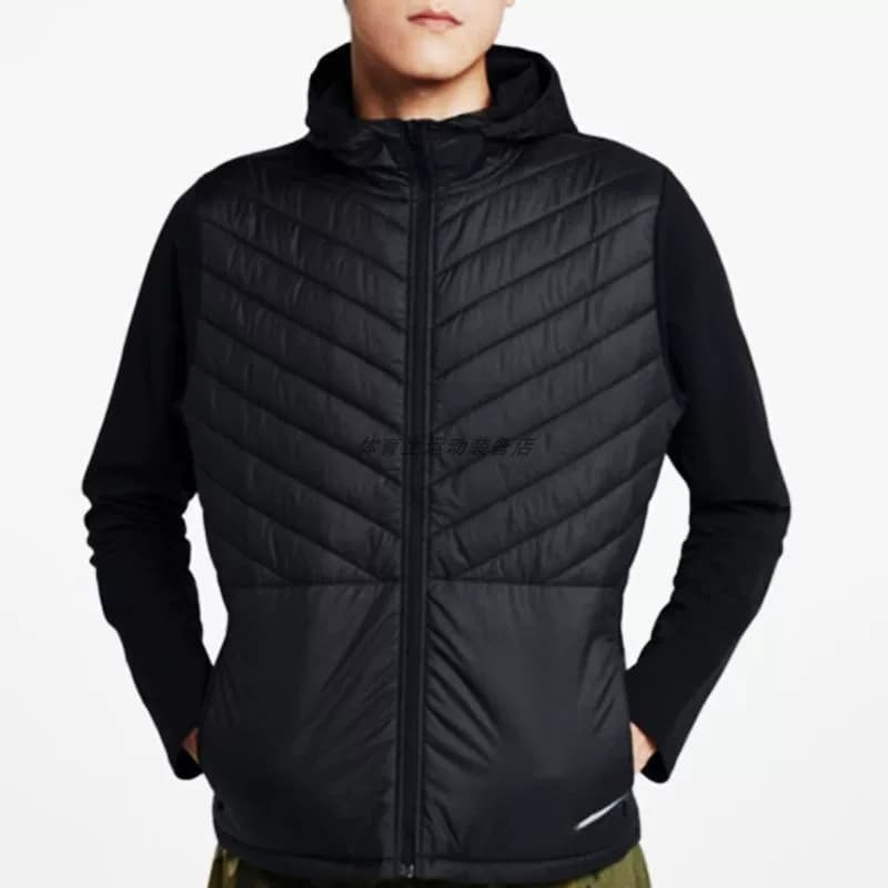 Sports student autumn and winter sports jacket winter training sports vest long sleeve hooded windproof down cotton jacket training wear - OrientDig Spreadsheet