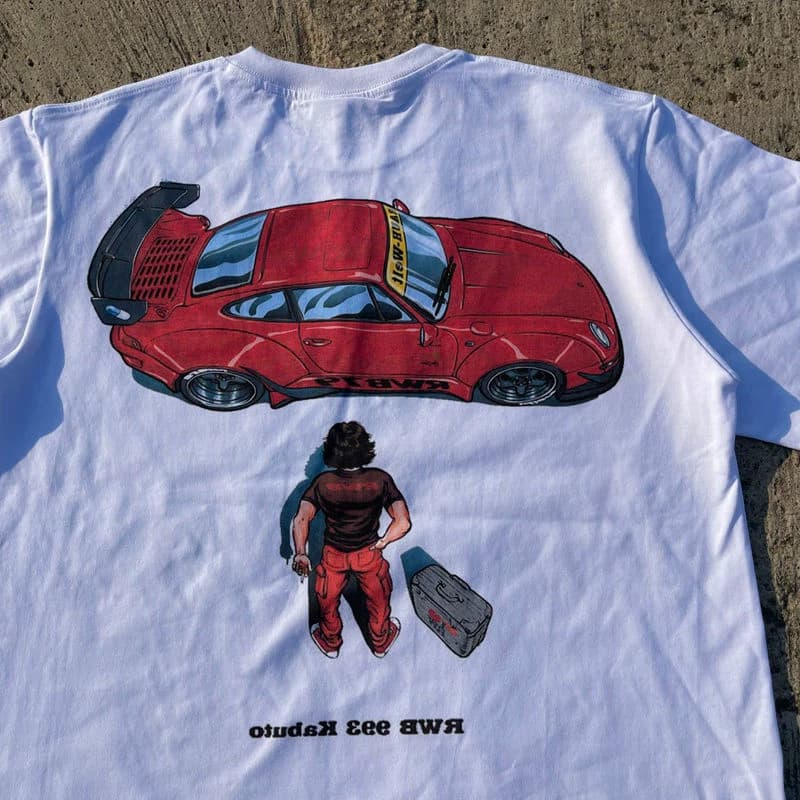 Loose and versatile anime men and women street trend short-sleeved couple outfit American Akira racer T-shirt round neck half sleeves - OrientDig Spreadsheet