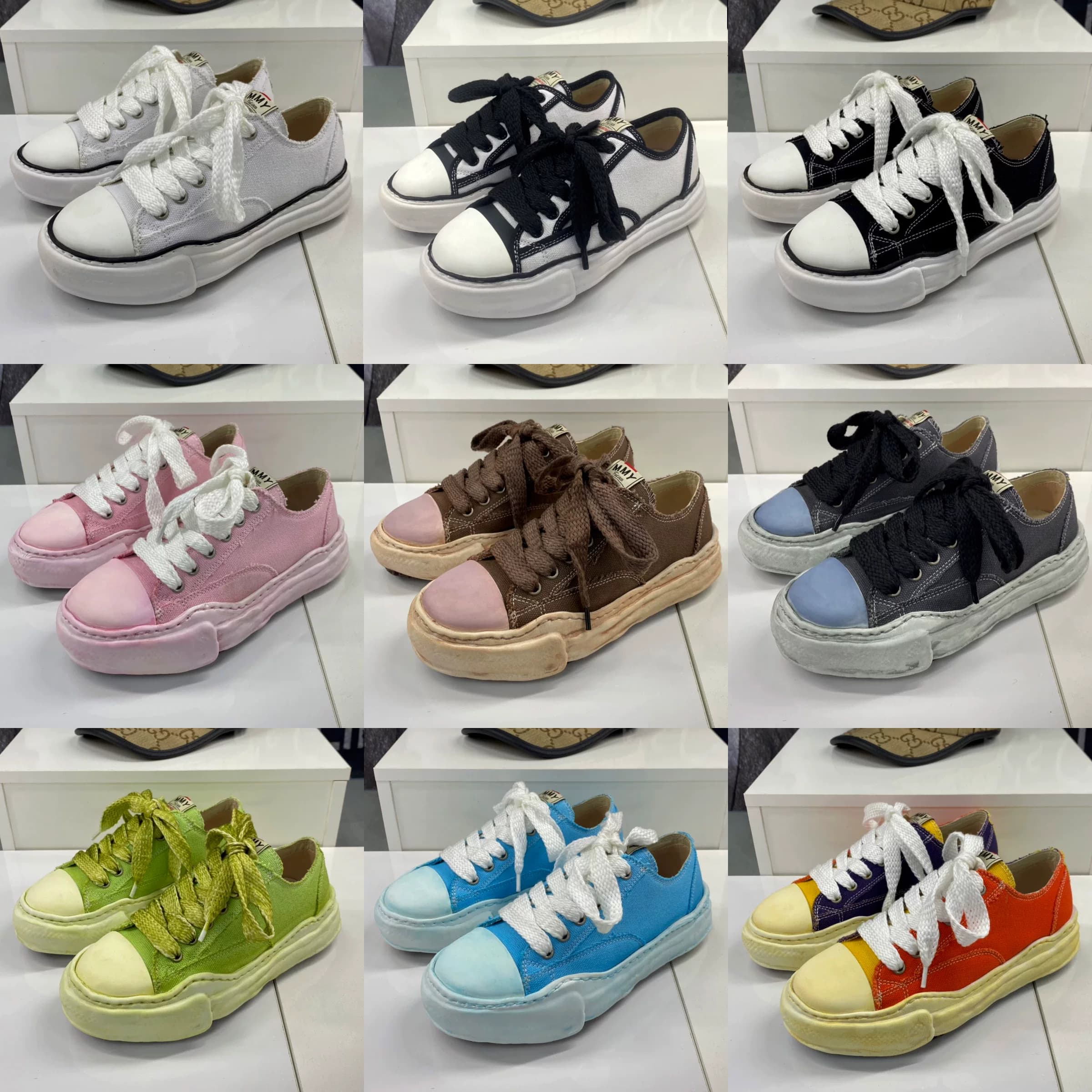 MMY Sanyuan canvas shoes women's flat shoes Kangyu color matching couple shoes thick bottom retro Japanese style trendy shoes men - OrientDig Spreadsheet