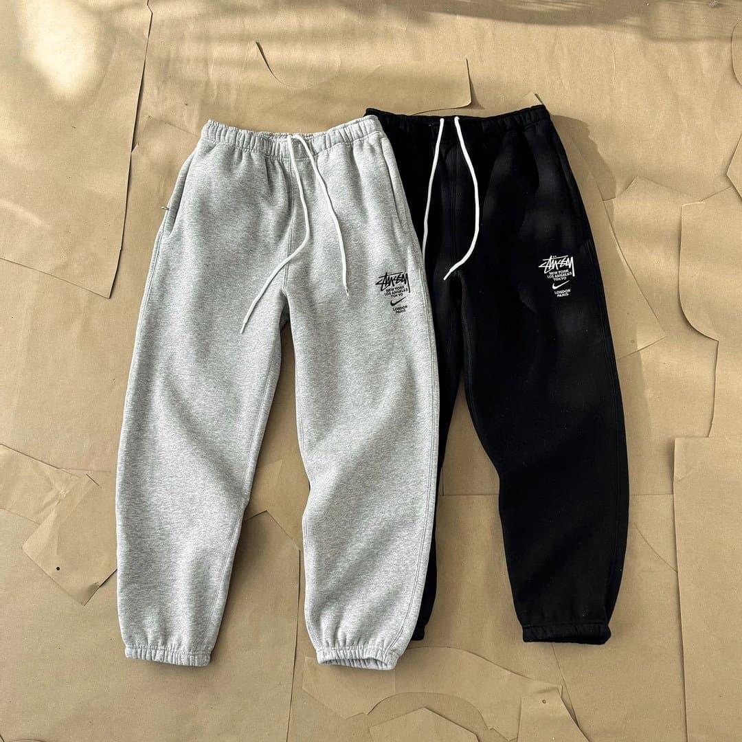 stu co-branded fleece sweatpants os loose version stu co-branded men's and women's fleece sweatpants long-sleeved casual pants - OrientDig Spreadsheet