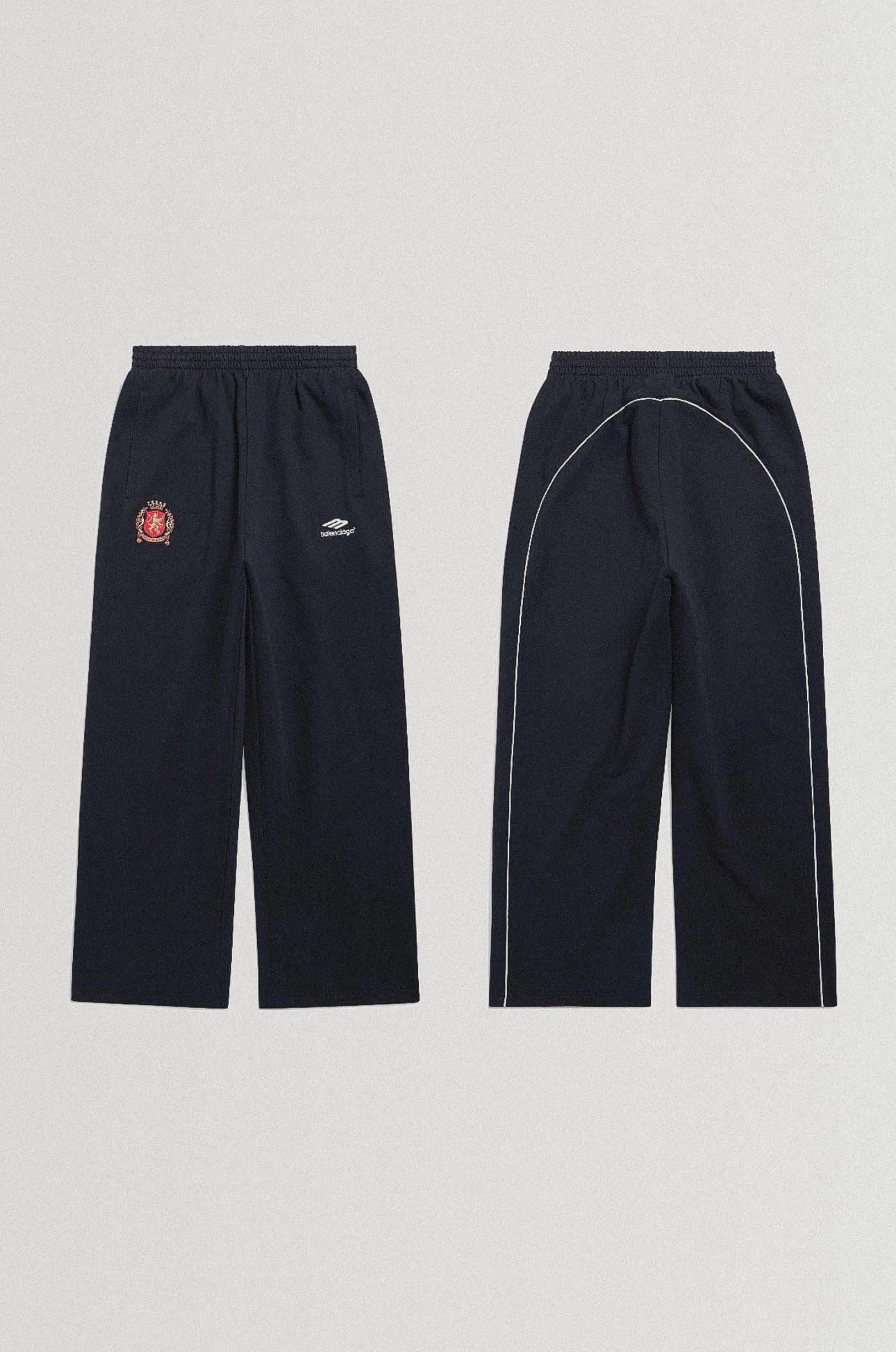 Ready stock Blcg Paris 24SS football crest art embroidery bump edge football trousers sweatpants - OrientDig Spreadsheet