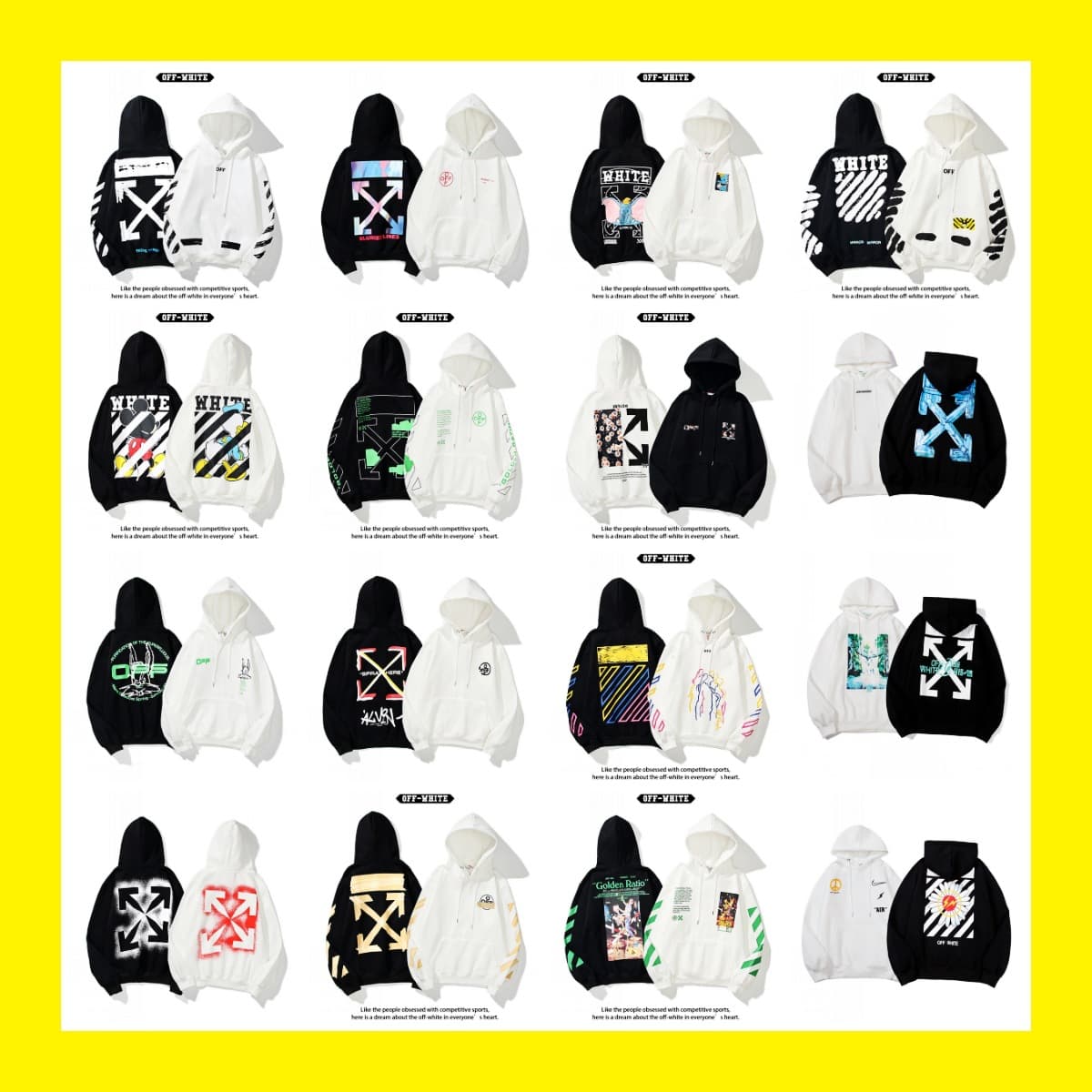 off hooded sweatshirt ow trendy brand daisy Donald Duck joint warning line tape dissolving ice arrow jacket - OrientDig Spreadsheet