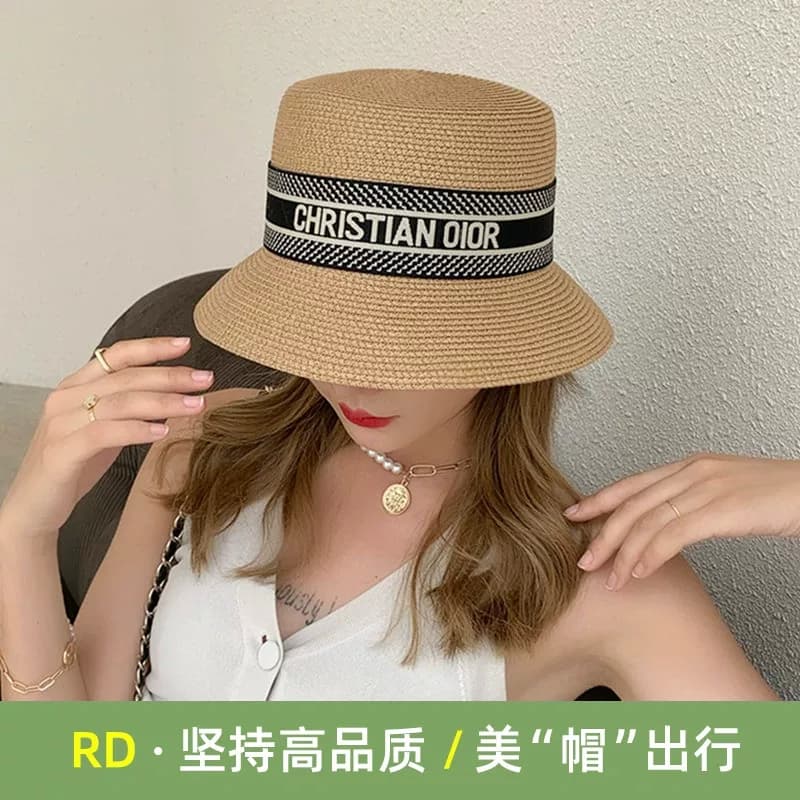 D hat women 2024 new straw hat ladies sun visor sun protection fisherman hat straw fashion basin hat summer - OrientDig Spreadsheet