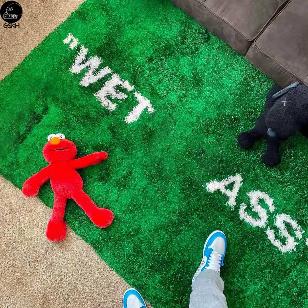 Wet Grass GRASS WET Joint Green Grass Carpet Trendy Brand Long Plush Furniture Fashion Living Room Decoration European Style Ins Style - OrientDig Spreadsheet