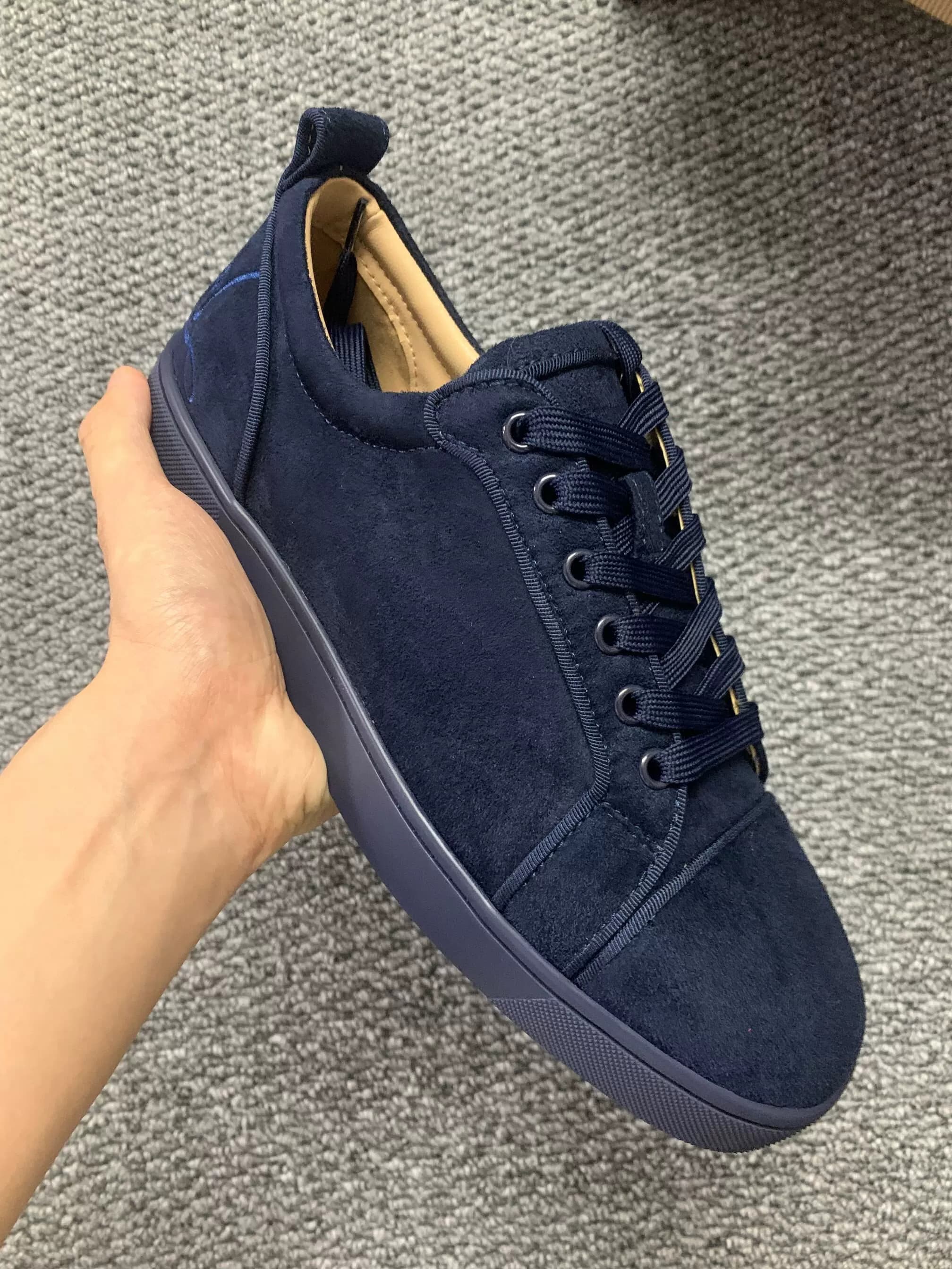 Genuine Leather CL red sole shoes cl men's shoes low top rivet shoes couple Trend Board shoes casual women's shoes head nail rhinestone shoes - OrientDig Spreadsheet