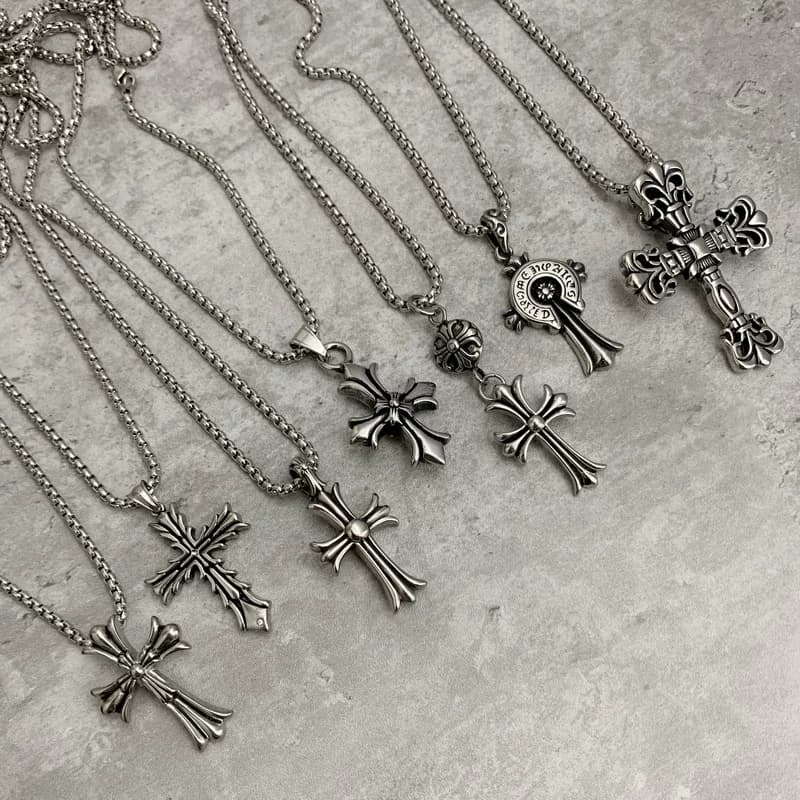 American trendy necklace for men and women, retro high street, ins cross pendant, niche high-end sweater accessories - OrientDig Spreadsheet