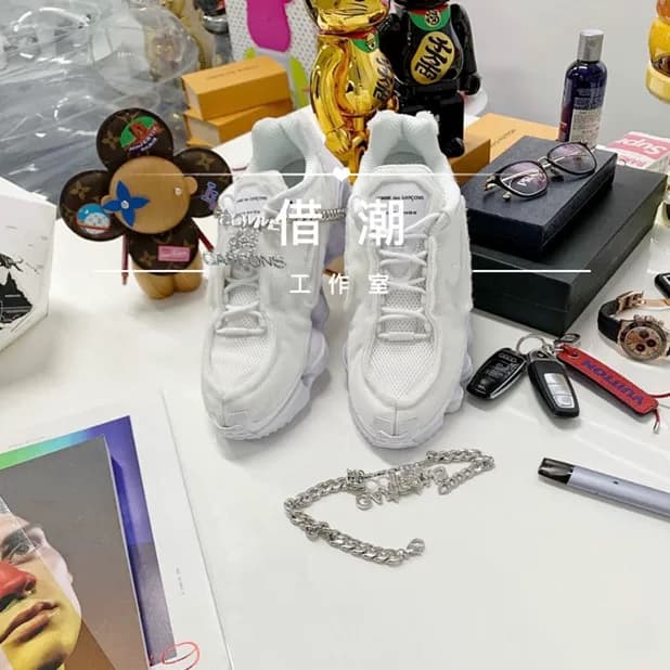 CDG SHOX TL black and white gold chain deconstruction suspension gas column dad running shoes CJ0546 - OrientDig Spreadsheet