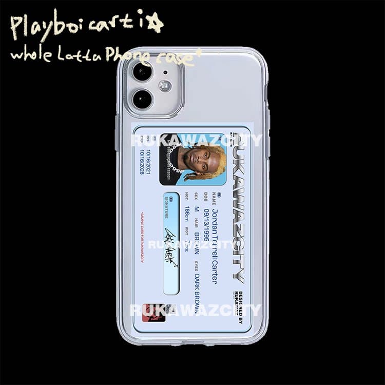 RUKAWAZ original playboi Carti's spoof ID photo is suitable for iPhone13 transparent mobile phone case - OrientDig Spreadsheet