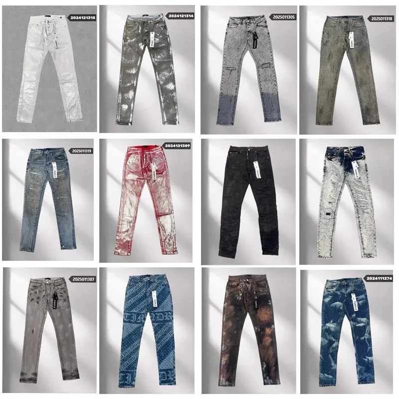 Cross border foreign trade Purple jeans internet celebrity men s style 2025 trendy slim and handsome straight casual trousers trend 9